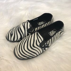 COPY - Zebra print slip on Vans